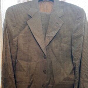 Gianfranco Ferre | 38R Black Pindot Classic Fit Suit | Wool and Silk